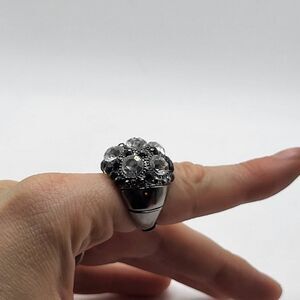 Chunky Darkle and Rhinestone Fashion Ring
